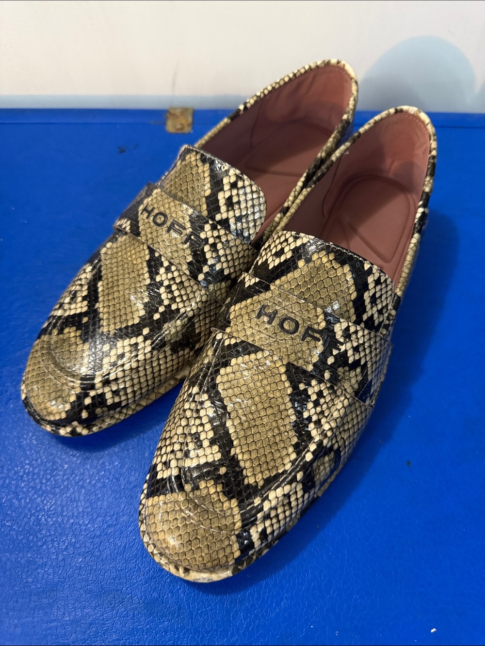 Hoff Python Embossed Leather Penny Loafers